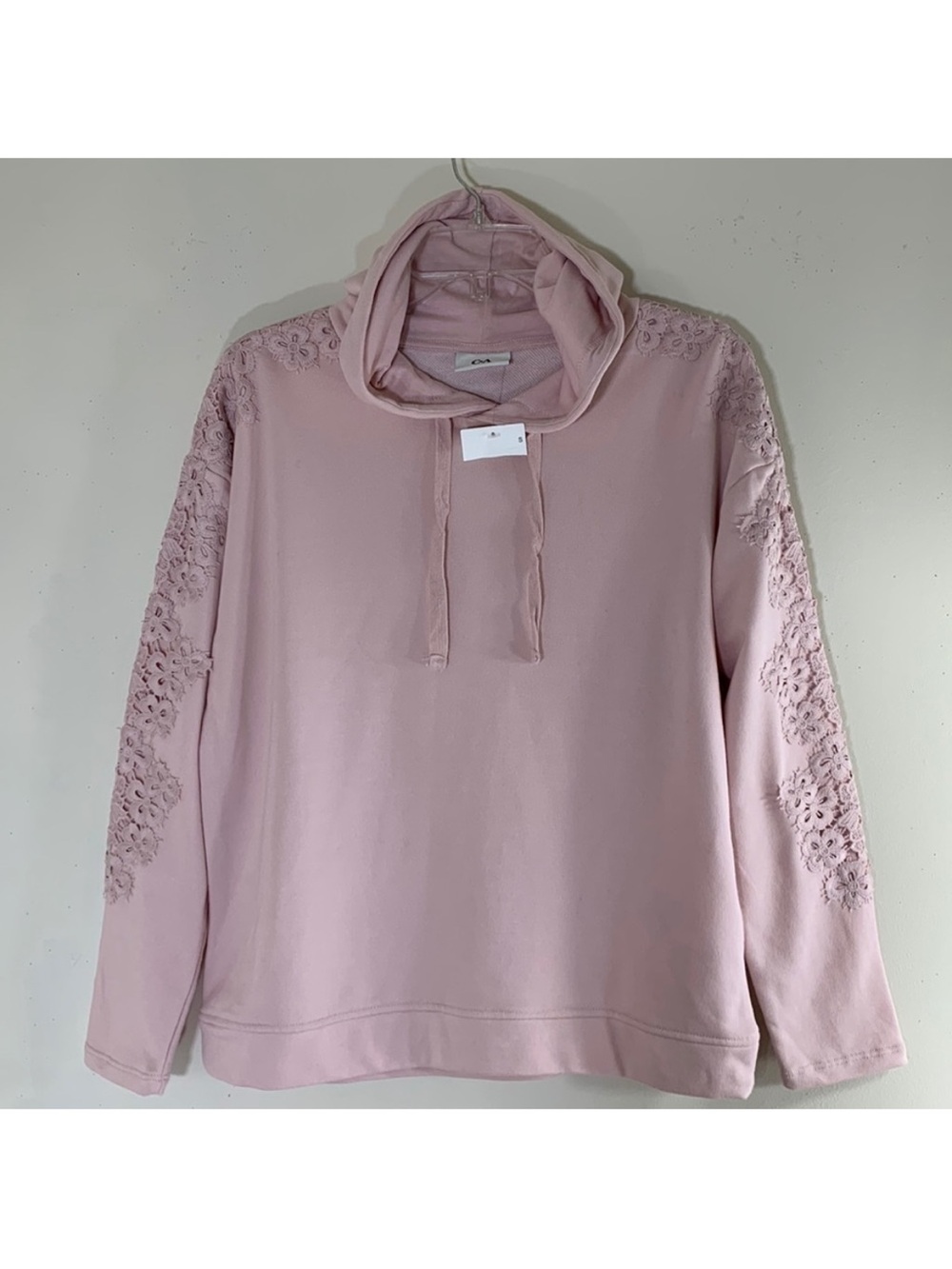 C & A Hoodie with Floral Lace Embellishment. Small. NWT.